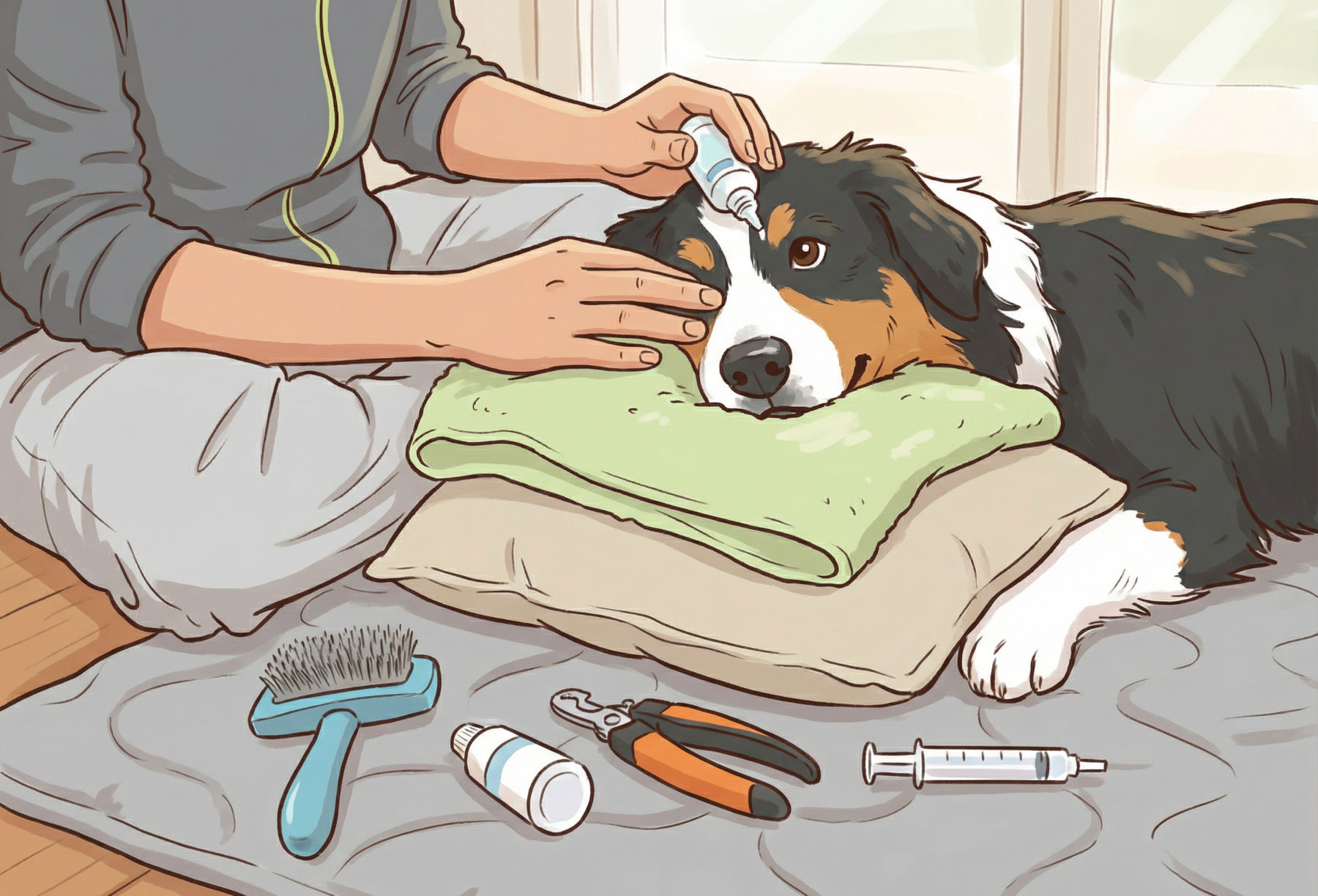 Medical training la collaboration du chien lors du soin